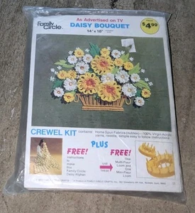 Vintage Family Circle Daisy Bouquet Crewel Kit Neu Neu in Verpackung Blumen Flower 1974 NEU - Bild 1 von 3