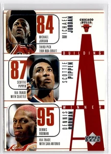 1996-97 Upper Deck #139 Michael Jordan Dennis Rodman Scottie Pippen Bulls - Imagen 1 de 2