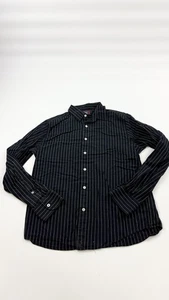 Untuckit Shirt Mens Medium Black White Striped Button Down Casual Long Sleeve - Picture 1 of 8