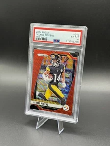 2024 PANINI PRIZM GEORGE PICKENS RED WAVE /149 PSA 6 EX-MT - Picture 1 of 2