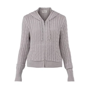 NWT No Boundaries LIGHT GRAY HEATHER Zip-up Hooded Cardigan SMALL Midweight - Picture 1 of 4