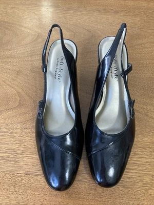 Zapatos de tacón de charol negro estilo suave Hush Puppies 7,5 EE. UU. con cordones Foto 1 de 4