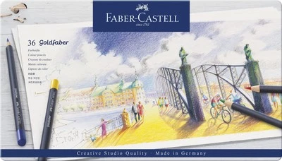 Faber Castell Goldfaber 彩色铅笔 36 张充满活力的艺术用品 — 第 1/4 张图片