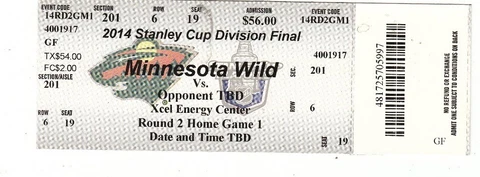 2014 MINNESOTA WILD VS CHICAGO BLACKHAWKS TICKET STUB GAME #3 PLAYOFFS 4/21 TM Cover