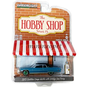 GREENLIGHT 1972 CADILLAC COUPE DEVILLE with VINTAGE GAS PUMP 1/64 97130 A Chase - Picture 1 of 1