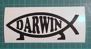 Darwin Fish x 2 Ichthys Black Vinyl Sticker, Decal, Car Bumper, Window - Picture 1 of 1