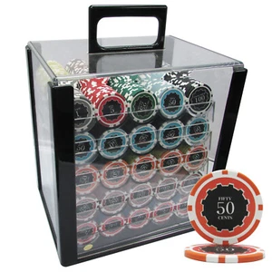 MRC POKER 1000PCS 14G ECLIPSE POKER CHIPS SET ACRYLIC CASE - Picture 1 of 4