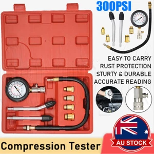 Petrol Engine Compression Tester Kit Tool Set For Automotives Motorcycle 300 PSI - Picture 1 of 12
