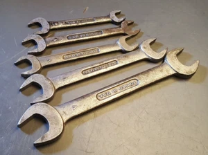 Lot of 5 Vintage Dunlap Wrenches Forged in USA  Marked "V" on Handles - Picture 1 of 8