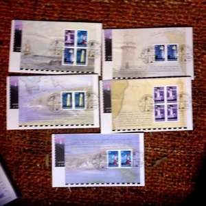 AUST LIGHTHOUSES SET OF 5 PRESTIGE BOOKLET PANES FDCS AIRLEYS INLET POSTMARK - Picture 1 of 5