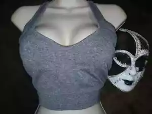 Puma Sports Bra Gray Size L Logo Adjustable Straps - Picture 1 of 5