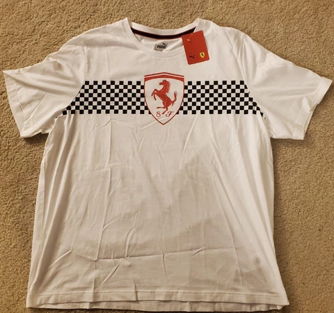 Puma Scuderia Ferrari White Race Checker Flag Tee XXL Cover