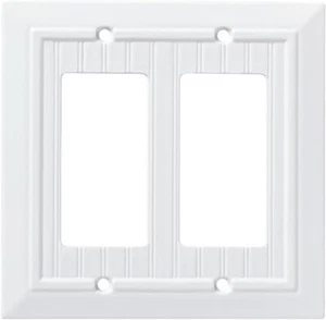 Beadboard Double Decorator Pure White - Picture 1 of 2