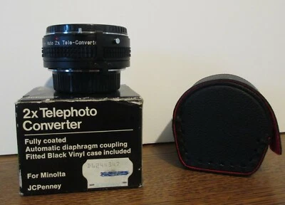 Сделано в Японии для Minolta 2 X телеобъектив конвертер с чехлом, оба чехла и B - Изображение 1 из 4