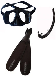 Performance Diver Free Diving Mask Snorkel Fins Flippers Set - Picture 1 of 2