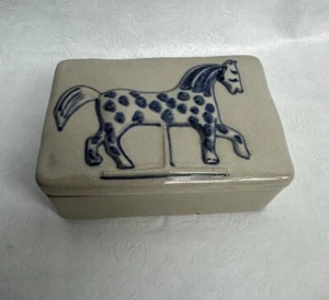 Vtg.Prestige Place Horse Stoneware Trinket Box Museum of American Folk Art - Picture 1 of 14