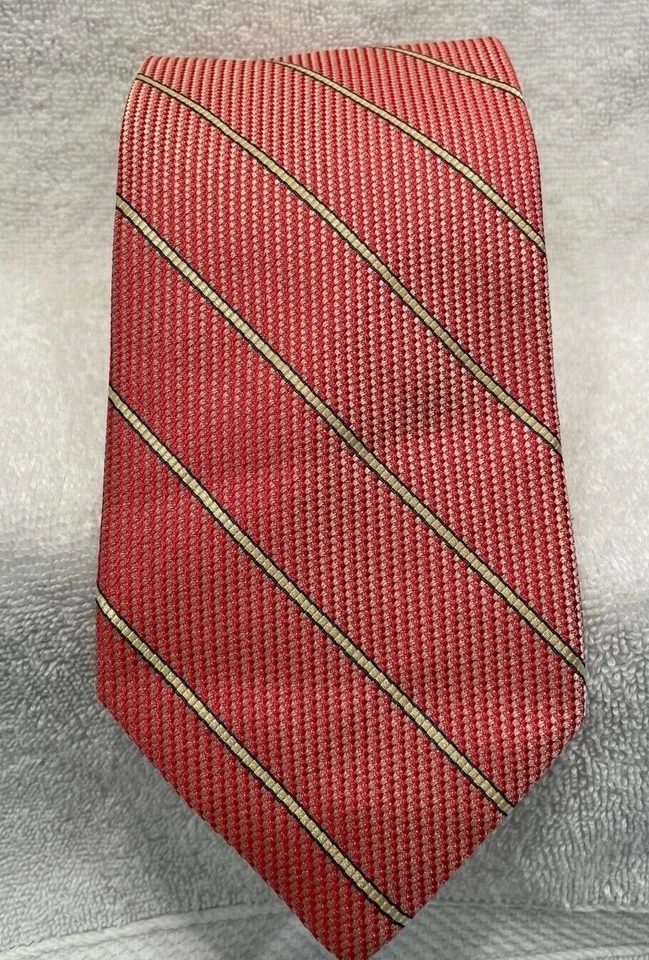 C.C.S. Sarar красный в полоску итальянский сделано дизайнер галстук новый без ЯРЛЫКОВ - Изображение 1 из 3