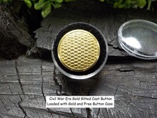 Old Rare Vintage Antique Civil War Relic Gold Gilt Flower Coat Button Free Case