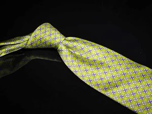 Countess Mara 100% Silk Tie Lime Green Lavender Neat Mens Designer Necktie - Picture 1 of 5