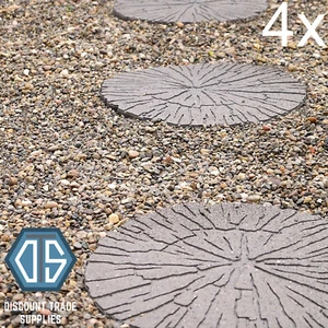 4x Primeur Earth Cracked Log Stepping Stone Decorative Garden Recycled Rubber - Picture 1 of 1