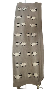Drazzi Baby Receiving Blanket Knit Gray White & Black Sheeps Super Cute, Soft - Picture 1 of 9