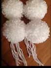 handmade white wool pompoms new 6.5 cm x 4 garland crafts
