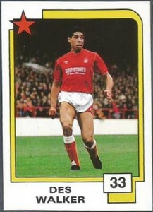 PANINI SOCCER SUPERSTARS 1988- #033-NOTTINGHAM FOREST & ENGLAND-DES WALKER