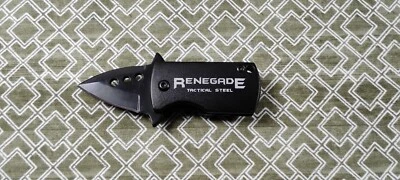 Cuchillo de bolsillo negro pequeño clip para dinero - RENEGADO - hoja de lanza - 3 3/4 pulgadas Foto 1 de 3