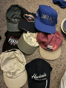 Lot of eight casino themed hat brimmed caps hard rock Saratoga - Picture 1 of 2