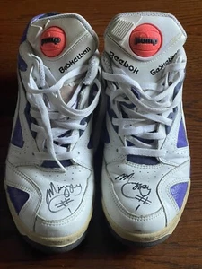 Vintage Reebok Pump White And Purple Hexalite Sneakers 8 1/2 PE ? Muggsy Bogues - Picture 1 of 21