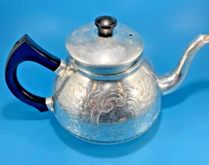 Vintage Swan Brand The Carlton 6 cup Teapot Aluminum Bakelite Handle (England) - Picture 1 of 14