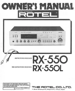 Bedienungsanleitung-Operating Instructions für Rotel RX-550 - Imagen 1 de 1