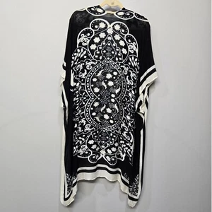 Lovestitch Kimono One Size Black White Boho Swimsuit Coverup Summer Beach Casual - Picture 1 of 6