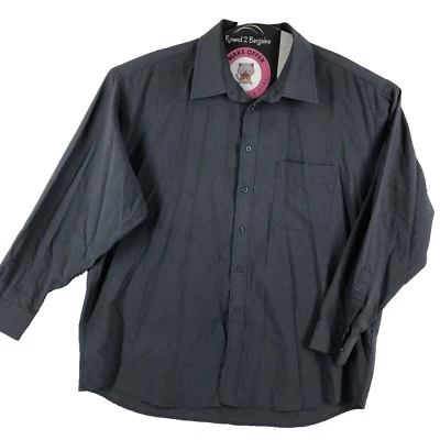 Platinum club button shirt men’s 2XL gray long sleeve cotton blend business - Image 1 of 4