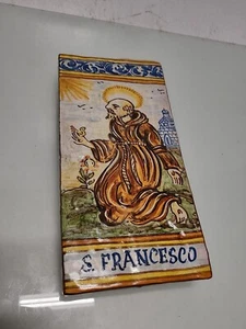 Bottega Degli Artisi Saint Francesco Rectangle Ceramic Tile - N9-1 - Picture 1 of 2