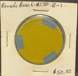 Puerto Rico, DORADO BEACH, B-1, Casino Chip, $1.00 - Picture 1 of 4