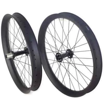 26ER Fatbike Carbon Fiber Wheelset Snow Fat Tire Bicycle Wheels Tubeless XD Hub - Image 1 of 4