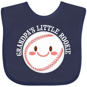 Inktastic Grandpa's Little Rookie- Baseball Baby Bib Sports Kids Grandpa Ball - Picture 1 of 12