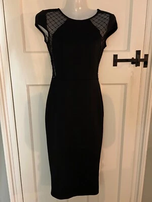 Gorgeous Rare black backless pencil dress, with sequin and mesh detail - Image 1 of 4