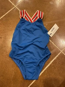 Childrenchic Girls 8 Royal Blue Swimsuit One Piece Criss Cross Back NWT - Picture 1 of 7