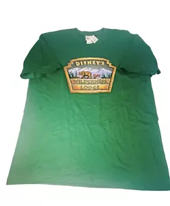 Walt Disney World Discontinued Med Wilderness Lodge Short Sleeve Green Shirt NWT - Picture 1 of 8