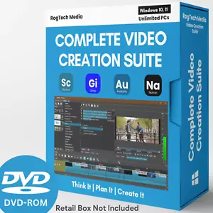 Full Online Video Creation Suite. Audio, Video, After Effects, Photo Editing DVD - Picture 1 of 5
