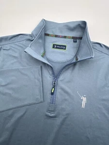 William Murray Chip Shot 1/4 Zip Pullover Stretch Heather Blue Men's XXL - Picture 1 of 13