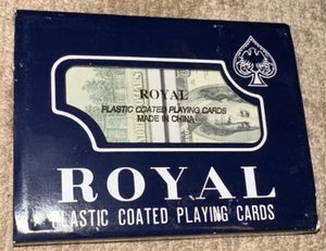 Vtg Royal Plastic Coated Playing Cards $100 Bills NOS - Picture 1 of 7