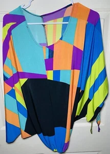 Multi Colored Blouse With Funky Pattern M - Picture 1 of 2