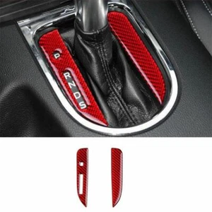 For Ford Mustang Shelby 2015-2022 Red Carbon Fiber Console Electronic Handbrake - Picture 1 of 7