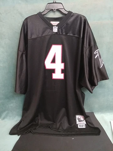 Brett Favre Atlanta Falcons Mitchell & Ness Black Throwback Jersey 1991  Size 56 Cover