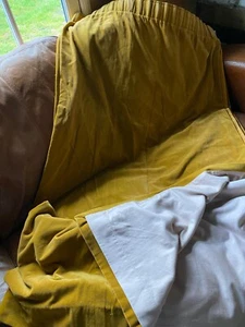 2 PAIR OF MUSTARD GOLD COTTON VELVET ESTATE DRAPES 44"W X 58" L & 46"W X 60" - Picture 1 of 17