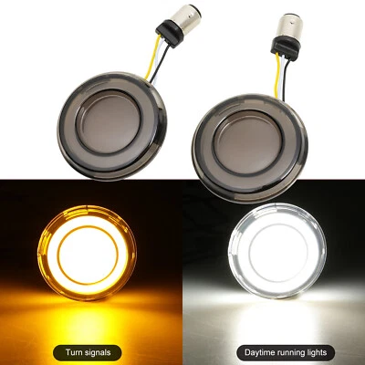 1157 LED Turn Signal Lights Smoke Lens For Harley Davidson Street Glide Special Foto 1 de 4