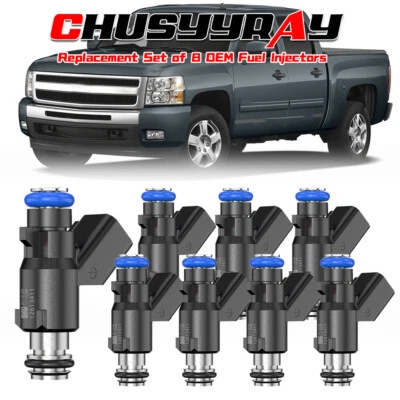 8pcs New Upgrade 12613411 Fuel Injector For GMC Yukon XL 1500 5.3L V8 2010-2014 - Image 1 of 4